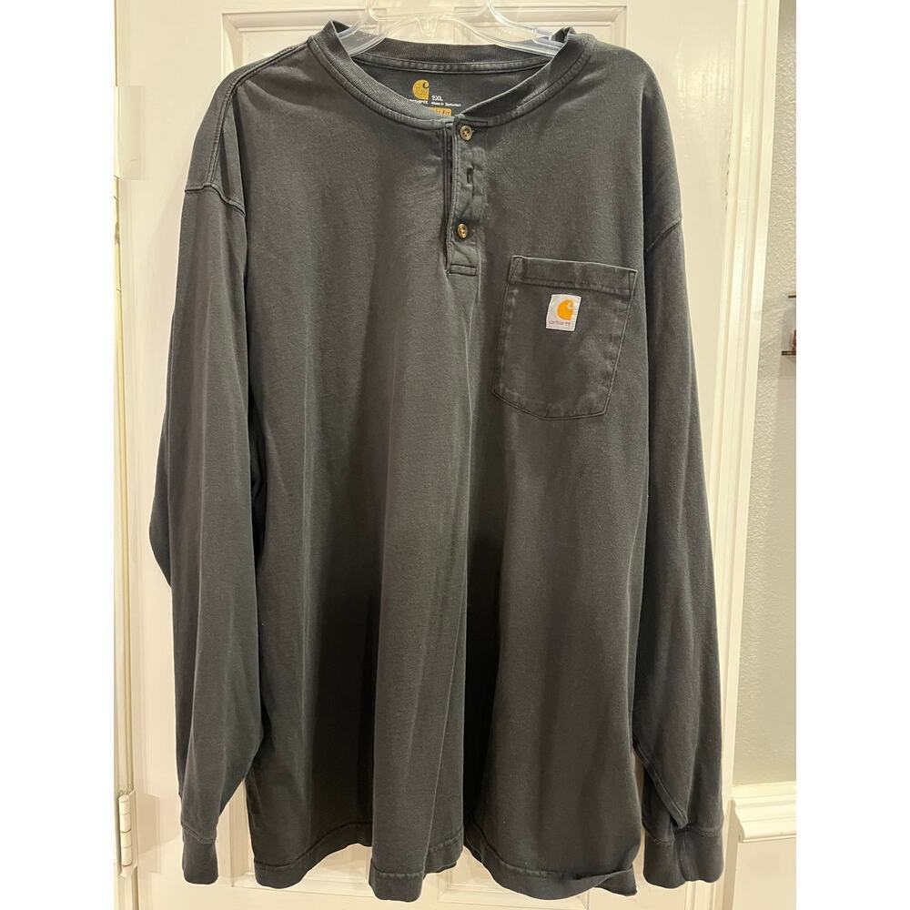 Carhartt Original Fit Long Sleeve Shirt Men 2XL Workwear Western Cowboy Outdoor